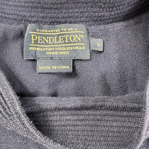 Pendleton Ribbed Short Sleeve Crew Neck Shirt Blue Women’s Size Large - Picture 2 of 6